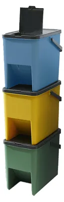 Image de 3 poubelle tri sélectif vert bleu jaune 3x20l - Kitchen Move - BAT-4XG3730 - bergen