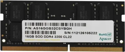 Produktbild von Apacer DDR4 SO-DIMM 3200MHz PC4-25600 16GB CL22