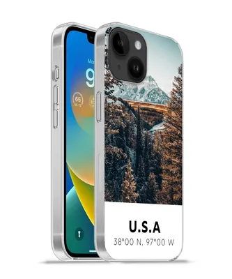 Produktbild von MuchoWow® Handyhülle Schutzhülle Hülle für Apple iPhone 14 - Softcase Amerika - Berge - Bäume Silikon Softcase Handy Hülle - Mobiltelefonhülle