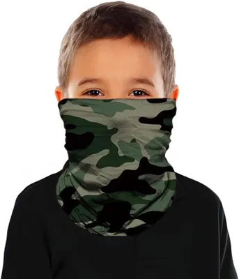 Imagen del producto de Pañuelo infantil de camuflaje verde, 45x23 cm, transpirable, de secado rápido, con protección UV, ideal para actividades al aire libre