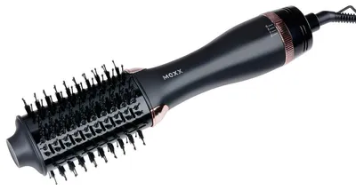 Zdjęcie produktu dla Szczotka do loków MEXX 1200 W – okrągła szczotka z owalną szczotką – szczotka z 3 stopniami ogrzewania i funkcją zimnego powietrza – szczotka do loków i prostowania włosów – suszarka do włosów długich i krótkich – kabel obrotowy 360 stopni – kolor czarny