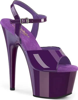 Produktbild von ADORE-709 Pleaser vegane Damen High-Heels Riemchen Plateausandaletten lila Lack