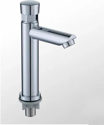 Productafbeelding van Zelfsluitende Wastafelkraan Koud Water met Drukknop - Waterbesparend en Chromen Afwerking