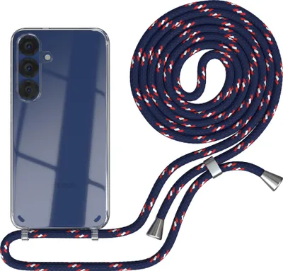 Produktbild von EAZY CASE Handykette mit Hülle für Samsung Galaxy S25 Backcover Handykette, zum Umhängen in Blau