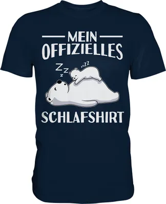 Produktbild von Offizielles Schlafshirt Nachthemd Schlafanzug Pyjama Eisbären T-Shirt – Navy / XL
