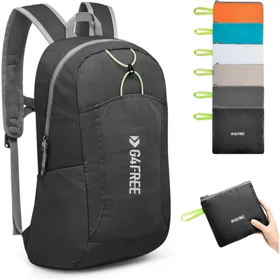 Produktbild von Faltbarer Rucksack 25L Uni Tagesrucksack Wanderrucksack Wasserdicht Schwarz