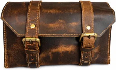 Productafbeelding van Leren stuurtas buffelleer - 24,6 x 9,5 x 7,6 cm - Blauw