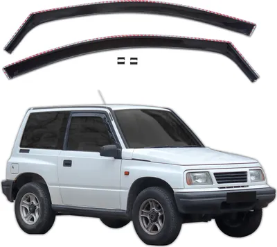Produktbild von J&J AUTOMOTIVE | GP Windabweiser Für Suzuki Vitara 1988-1998 2tlg, GP Regenabweiser, Schwarz, Getönt, Aerodynamisch, Einfache Montage, Befeistigung mit Clips