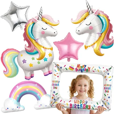 Produktbild von Einhorn Luftballon - Dekoration für Kindergeburtstage - Mädchen - Mehrfarbig