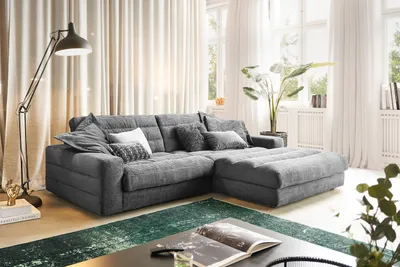 Produktbild von KAWOLA Sofa LANA Ecksofa Cord grau Recamiere rechts