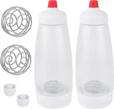 Productafbeelding van Dosflacon van 1000 ml - Set met 2 deegspuiters voor pannenkoeken, wafels, crêpes en muffins