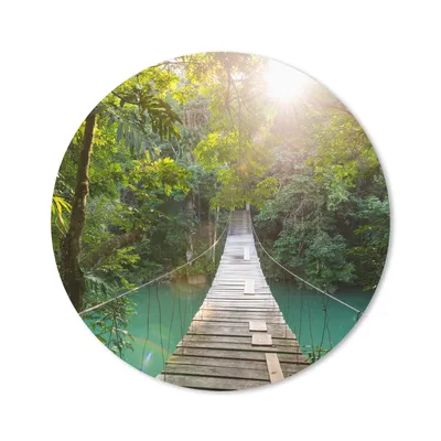 Produktbild von MuchoWow® Mauspad Mousepad Dschungel - Wasser - Brücke - Natur - Pflanzen 30x30 cm - Mousepads - Maus Mat - Pad - Mausunterlage - Tischunterlage - Schreibtischmatten