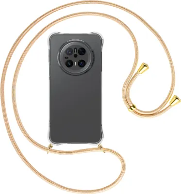 Produktbild von Handykette Backcover-Schutzhülle mit Band (Metall goldfarben) für Huawei Mate 70 - Goldkordel