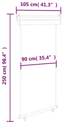 Produktbild von vidaXL Balkon-Seitenmarkise 105x250 cm Creme