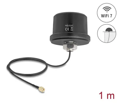 Zdjęcie produktu dla DeLOCK 81468, 3,5 dBi, 2.4 - 2.5, 5.15 - 7.125 GHz, 50 Ω, Wi-Fi 7 (802.11be), Antena dookólna, RP-SMA