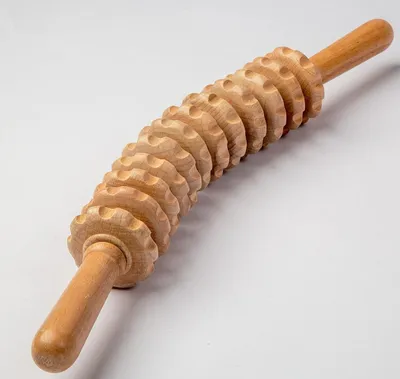 Produktbild von Gebogener Holztherapie-Roller Massagegeräte, Lymphdrainage, Holz-Massage & Muskelroller-Stab für Schmerzlinderung, Cellulite (Gebogener Roller-Stab)