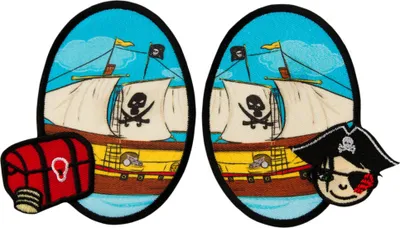 Produktbild von Mono Quick 14167 Flicken "Piratenschiff" 2 Stück, Bügelbild, Oval Patches