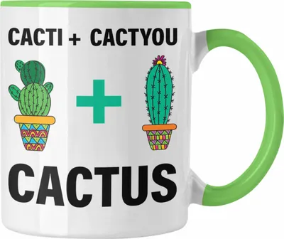 Produktbild von Trendation - Kaktus Tasse Spruch Liebe Valentinstag Freundin Freund Geschenkidee Bester Freund Liebe (Grün)