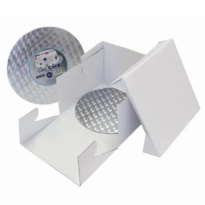 Produktbild von PME Cake Box & Round Cake Board (3mm) 30x30x15 cm