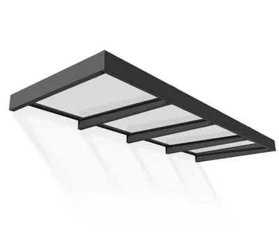 Produktbild von Palram - Canopia Metall Vordach Sophia CLear XL 3814 Anthrazit 378x140x17 cm