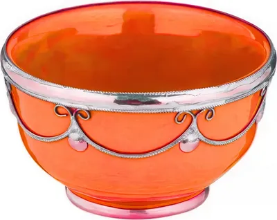 Zdjęcie produktu dla Marrakech Orient & Mediterranean Interior Oriental Ceramic Bowl Ceramic Plate Round Miranda Orange Ø 11cm Large | Maroccan ceramic bowl Plate from Morocco