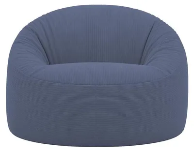 Image de Pouf déhoussable velours côtelé BANANAIR 100 cm bleu foncé