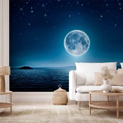 Produktbild von Selbstklebende Folie Fototapete - Moonlit night 245x175 cm Landschaften c-A-0036-a-a