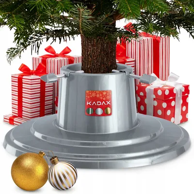 Produktbild von KADAX Weihnachtsbaumständer "Larmor", Christbaumständer mit Wasserbehälter, Baumhöhe bis 2m, Silber