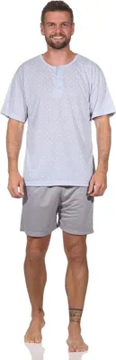 Produktbild von Herren Pyjama Short und T-Shirt Schlafanzug, Grau/M