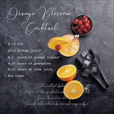 Produktbild von Glasbild Orange Blossom Cocktail 30x30 cm
