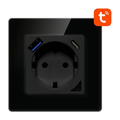 Zdjęcie produktu dla Smart WiFi Wall Socket Avatto N-WOT10-USB-B TUYA USB USB-C (black)