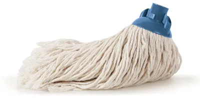 Immagine prodotto di Mocio in cotone, modello "Coccia", colore grigio/azzurro ghiaccio, dimensioni 8 x 8