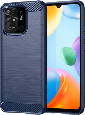 Produktbild von Redmi 10C Hülle, Carbon-Faser TPU Silikon Stoßfest Schutzhülle für Xiaomi Redmi 10C Blau