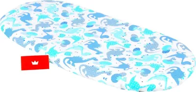 Produktbild von BABYLUX Spannbettlaken für Kinderwagen Spannbetttuch Bettlaken 100. Dino Blau