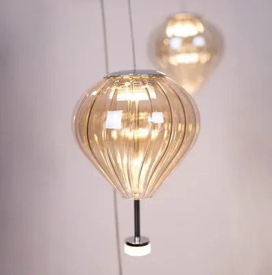 Obrázek produktu pro LED lustr PALLONCINI, bílý s chromovými prvky, čiré sklo, jantarové sklo, kouřové sklo, 66 W, teplá bílá, 5280 lm, kov, rozměry: 220 x 45 x 45 cm, IP20, Maxlight