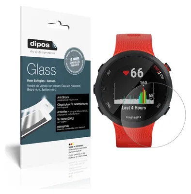 Produktbild von 2x Schutzfolie für Garmin Forerunner 45 S matt - Anti-Shock 9H Folie dipos Glass
