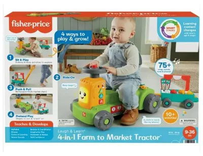 Image de Chariot d'apprentissage Fisher Price Tracteur Bébé Trotteur Jouet musical dès 1 an