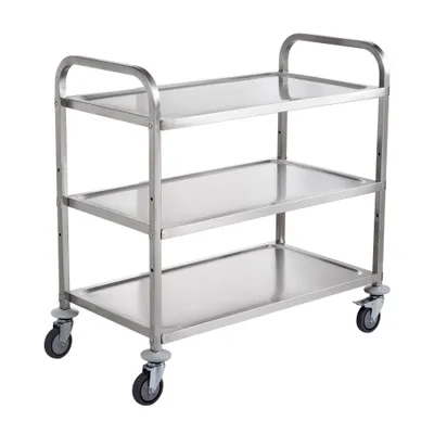 Produktbild von 3-stöckiger Mehrzweckwagen - Rollwagen auf Rädern - 94,5 x 50,8 x 94,7 cm - Tragkraft 450 Pfund - Mit 6 Haken