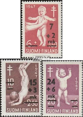 Produktbild von Briefmarken Finnland 1948 Mi 353-355 (kompl.Ausg.) postfrisch Tuberkulose