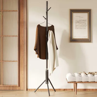 Zdjęcie produktu dla Stojący wieszak na ubrania Kassie | Ø48 x 174 cm | czarny / metalowy