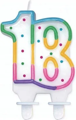 Immagine prodotto di Candela numerica con punti "18", 8 cm