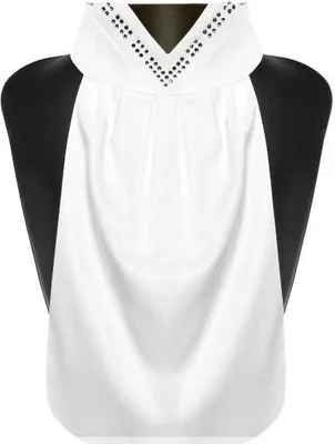 Image de Fairplay Plastron Cravate Femme blanc/noir, Taille:M