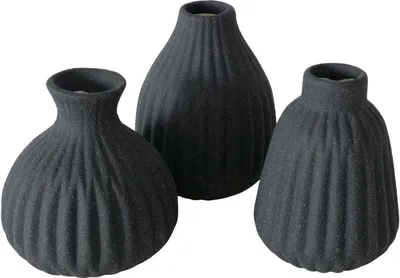 Produktbild von Vase Esko Set 3-teilig Keramik Schwarz