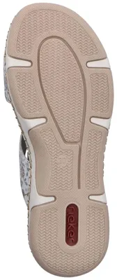 Produktbild von Rieker Damen Pantolette mit T-Riemen und Blumenmuster Weite H 66292, Größe:42 EU, Farbe:Mehrfarbig