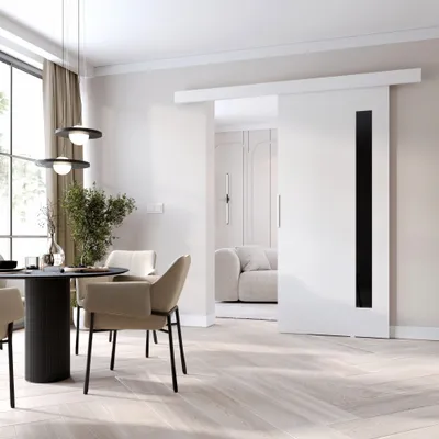 Obrázek produktu pro Interiérové dveře na stěnu BARRET 7 - 106 cm, bílé