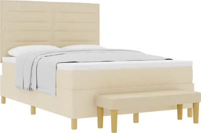Immagine prodotto di Letto boxspring vidaXL con testiera color crema 200 x 140 cm in tessuto