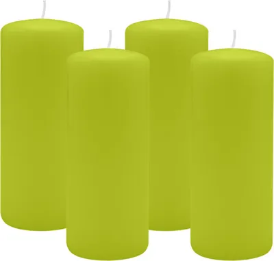 Produktbild von 4er Set Adventskranzkerzen Lime Grün Ø 60 x 120 mm