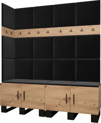 Produktbild von Garderobe ARTIN Set 12 mit gepolsterten Paneelen Industrial Design