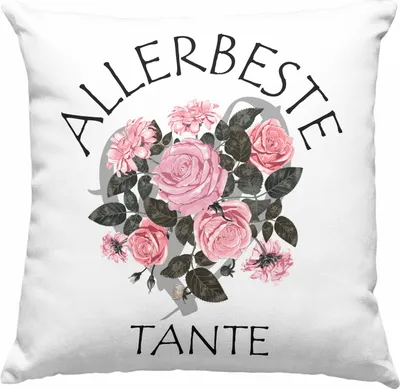 Produktbild von Trendation - Beste Tante Deko-Kissen mit Füllung 40x40 Geschenk  Deko-Kissen mit Füllung 40x40 für Beste Tante der Welt Geschenkidee Geburtstag (Grau)