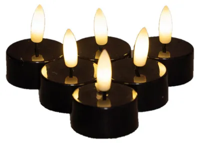 Produktbild von Anna's Collection LED-Teelichter - 6x -schwarz -D3,5 x H1,5 cm